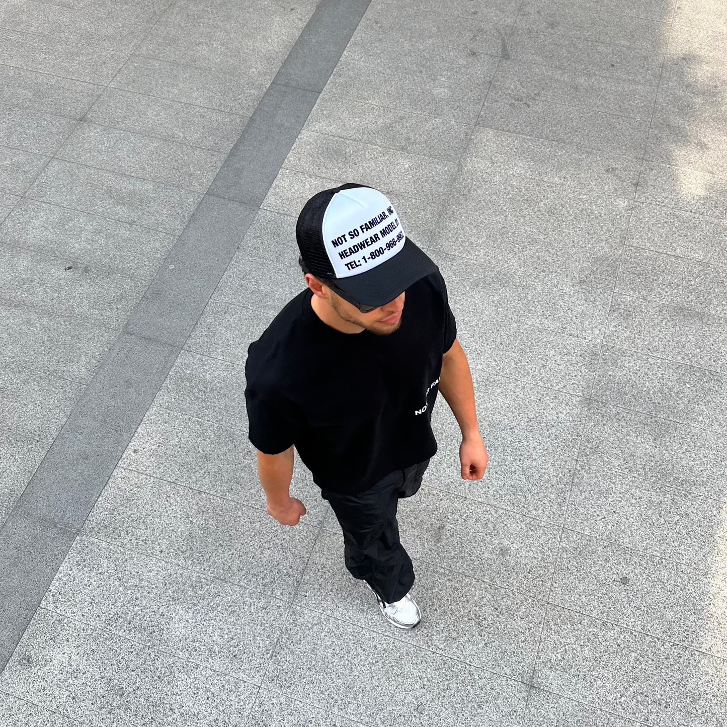 NSF TRUCKER CAP BLACK AND WHITE