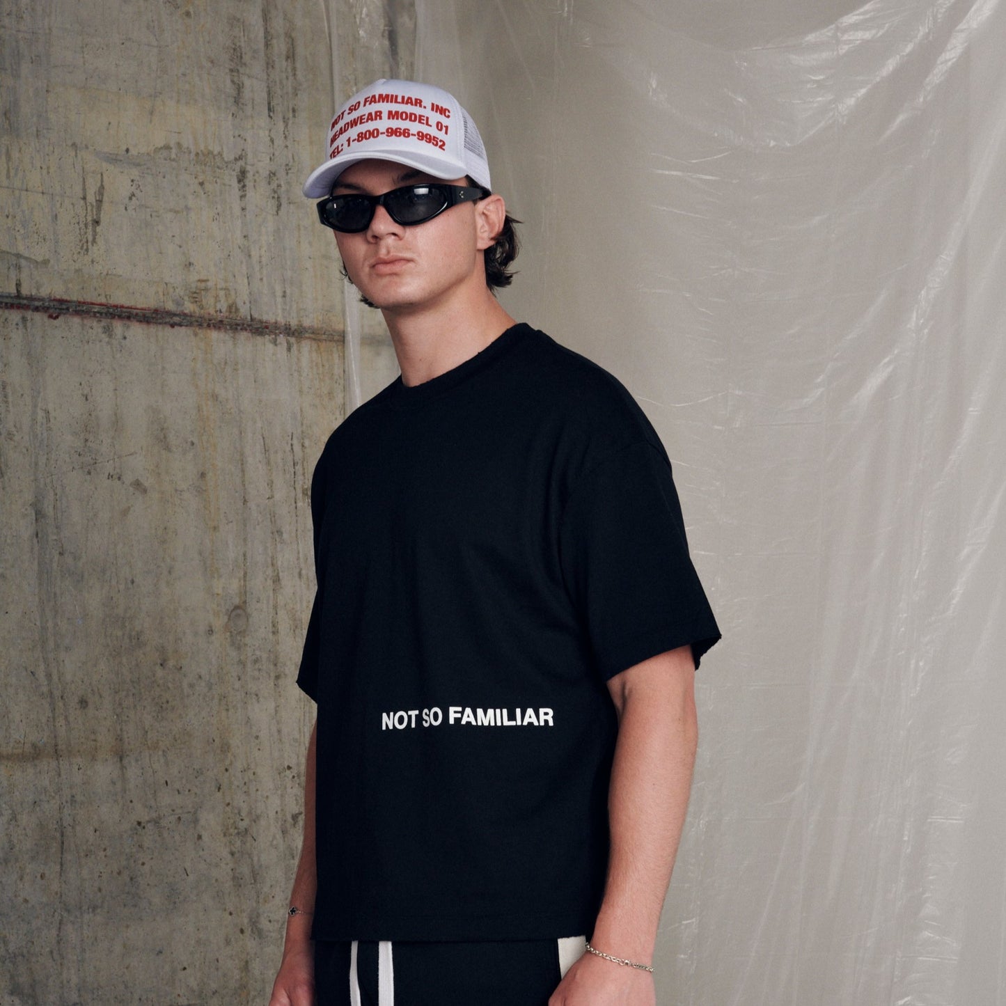 NSF TRUCKER CAP ICE GREY AND RED